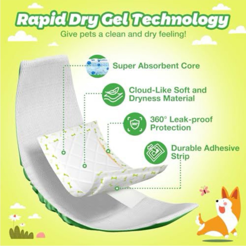Dono Dog Diaper Liners - 100 Pads - Picture 3 of 3